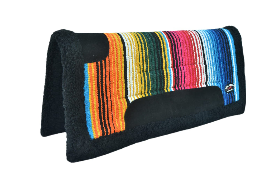 Horse Pony Western Faux Fur Lined Bottom Multicolor Rainbow Acrylic Saddle Pad 39246v