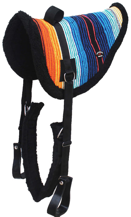Horse Western Treeless Faux Fur Padded Serape Acrylic Bareback Pad Stirrups 39211-215