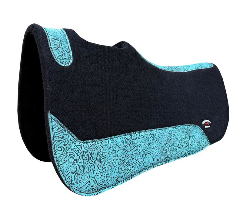 Horse Western 30x30 Contoured Wool Felt Leathers Close Contact Saddle Pad 39255