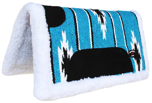 1" Thick Pony 20"x20" Cotton Acrylic Fleece Padded Western Saddle Pad Navy 39256TR