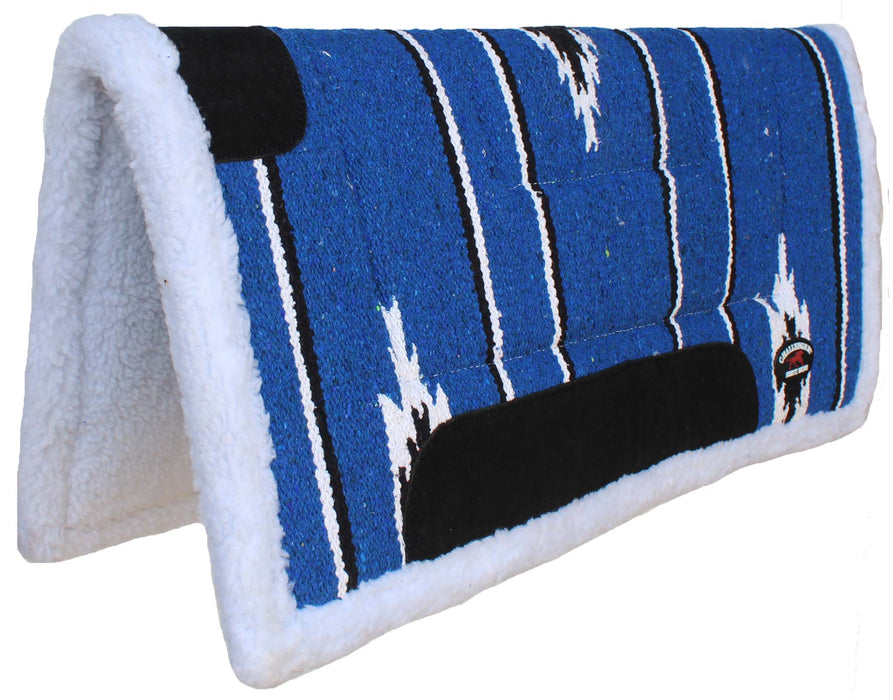 Horse 30"x30" Cotton Acrylic Fleece Padded Western Saddle Pad Navy 39257RB