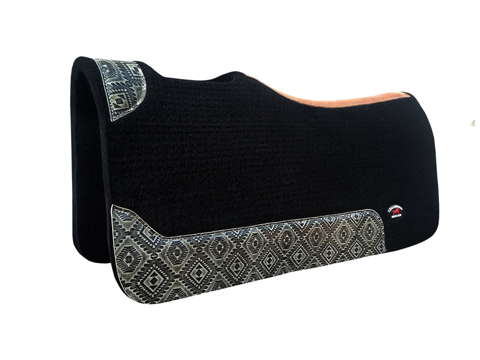 Challenger 32x30 Wool Felt Western Saddle Pad Embossed Wear Leathers Straight Skirt 3926STR