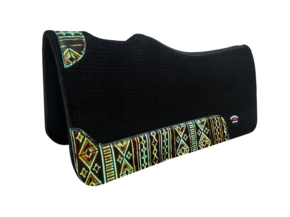 Challenger 32x30 Wool Felt Western Saddle Pad Embossed Wear Leathers Straight Skirt 3926STR