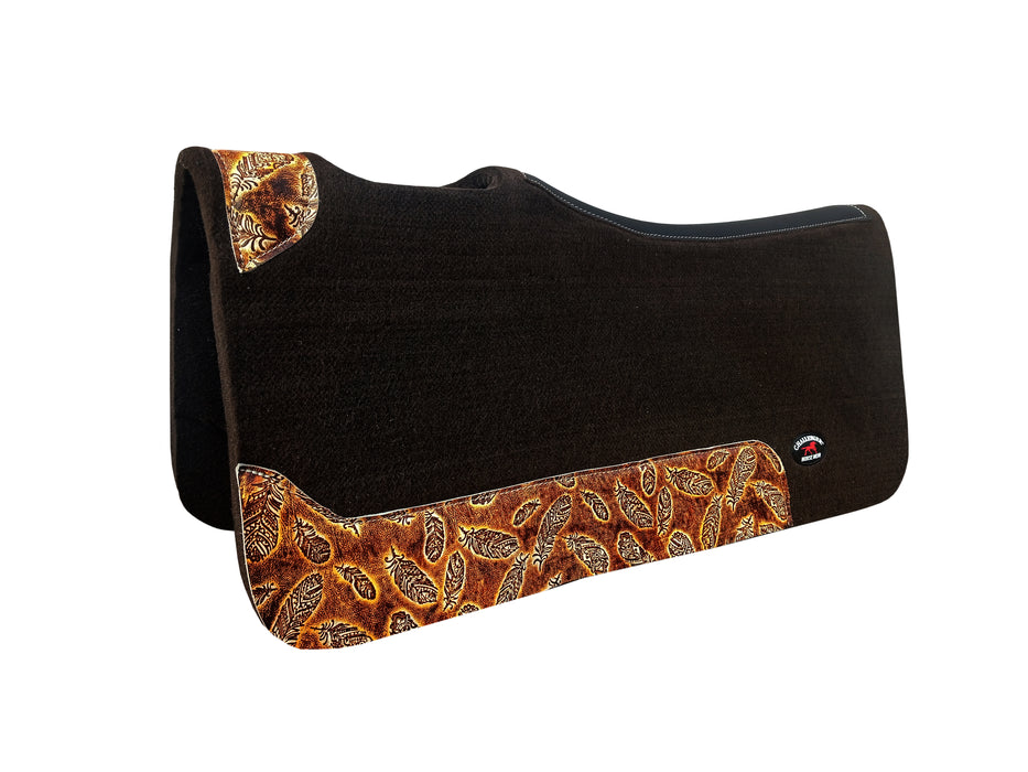 Challenger 32x30 Wool Felt Western Saddle Pad Embossed Wear Leathers Straight Skirt 3926STR