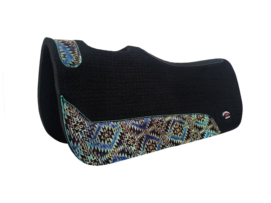Challenger 30x30 Contoured Wool Felt Western Saddle Pad Embossed Wear Leathers 3926CON