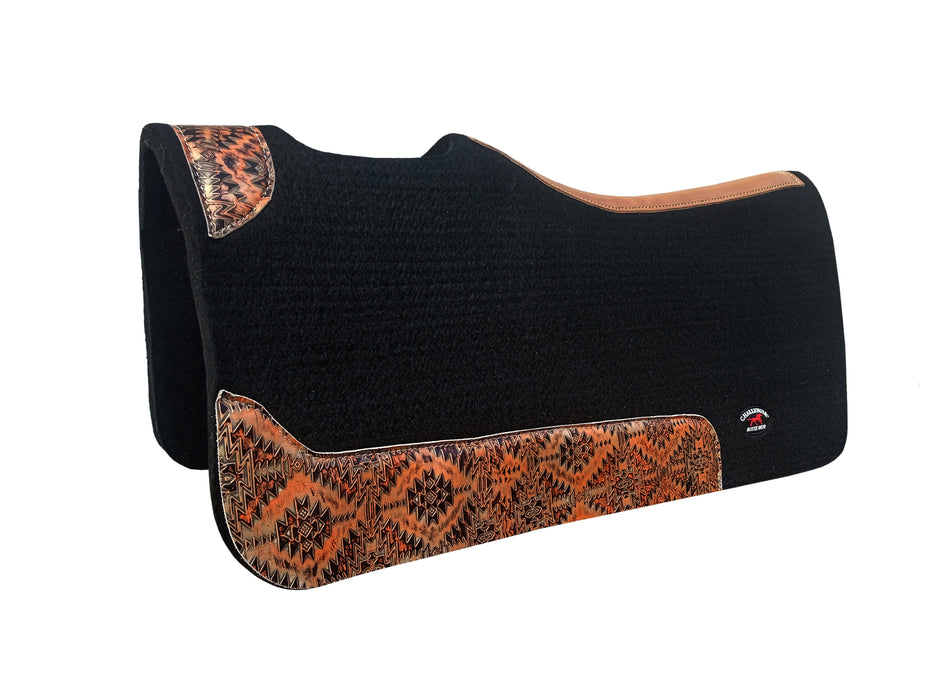 Challenger 32x30 Wool Felt Western Saddle Pad Embossed Wear Leathers Straight Skirt 3926STR