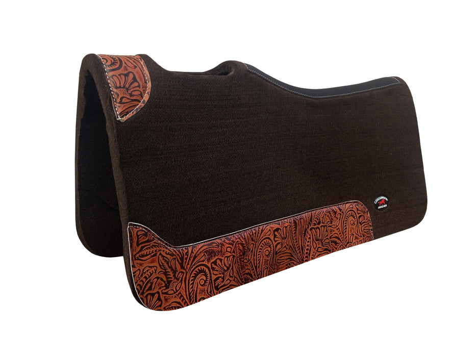Challenger 32x30 Wool Felt Western Saddle Pad Embossed Wear Leathers Straight Skirt 3926STR