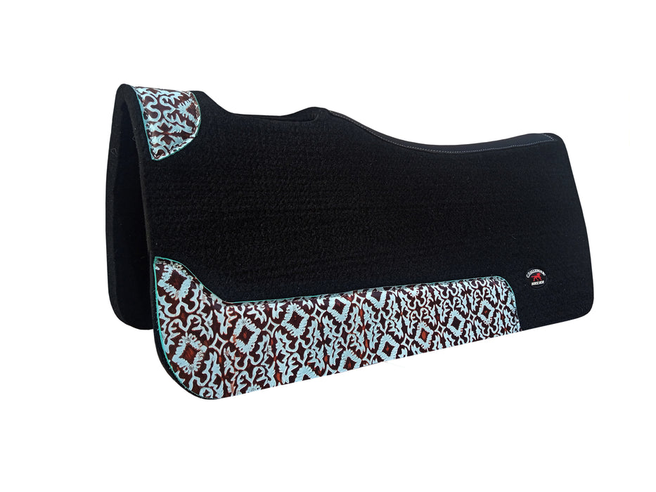 Challenger 32x30 Wool Felt Western Saddle Pad Embossed Wear Leathers Straight Skirt 3926STR