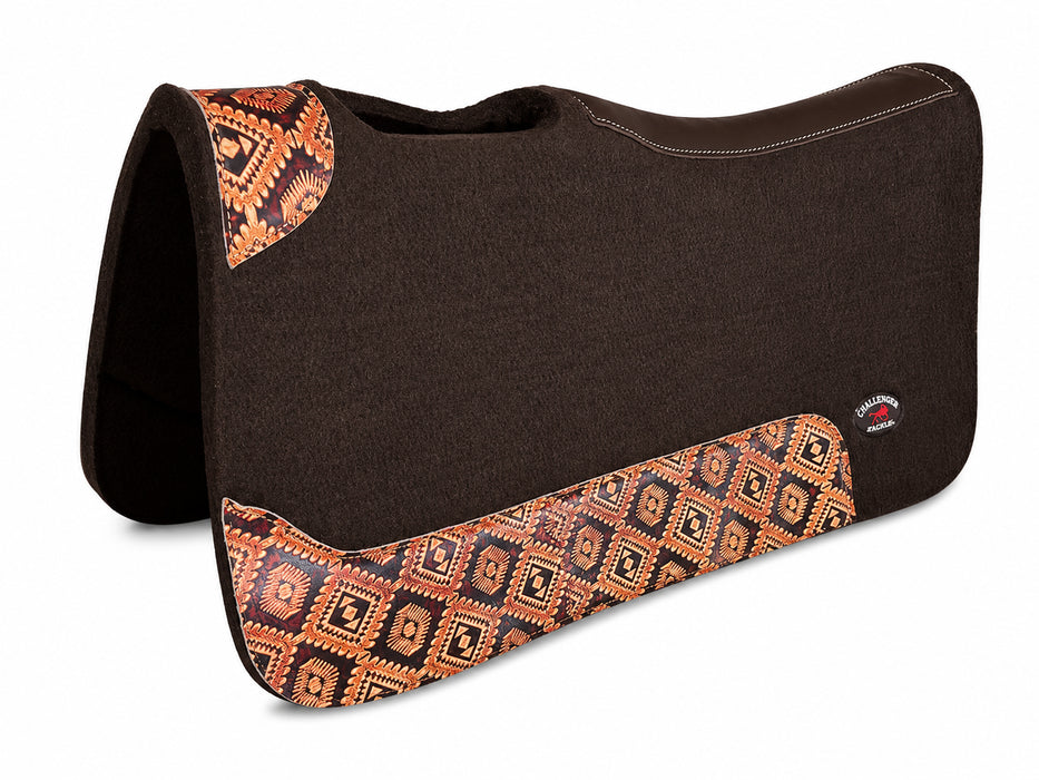 Challenger 32x30 Wool Felt Western Saddle Pad Embossed Wear Leathers Straight Skirt 3926STR