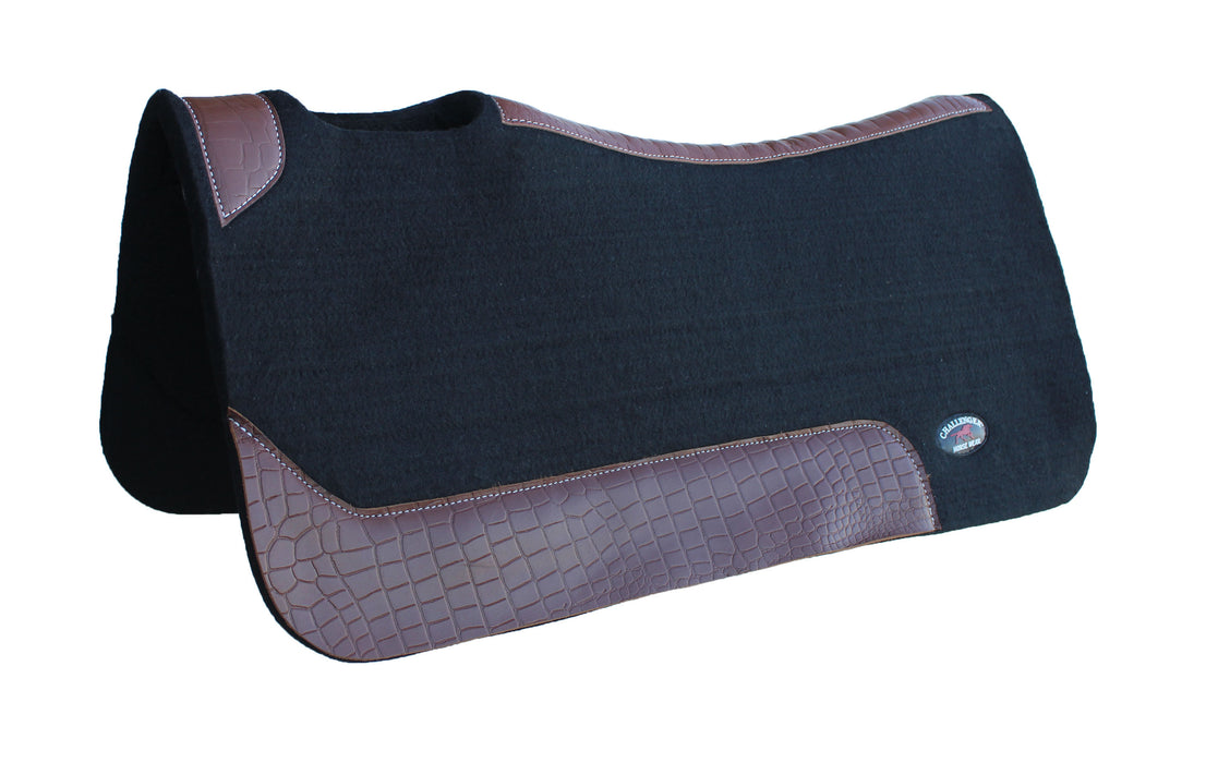 Horse SADDLE PAD Western Contoured Wool Felt Moisture Wicking 3975