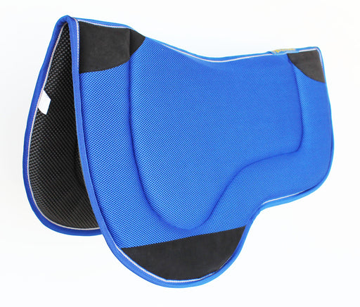 Treeless English Western Horse SADDLE PAD Endurance Neoprene Tacky Tack Antislip Memory Blue 3977