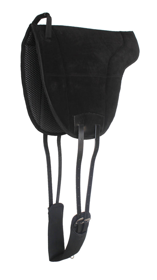 Horse Neoprene Anti-Slip Suede Leather Bareback Saddle Pad Black 39LW01
