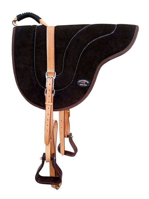 Challenger Bareback Saddle Pad with Stirrups, Adjustable Leather Straps, 23 x 17 in, 39RS02