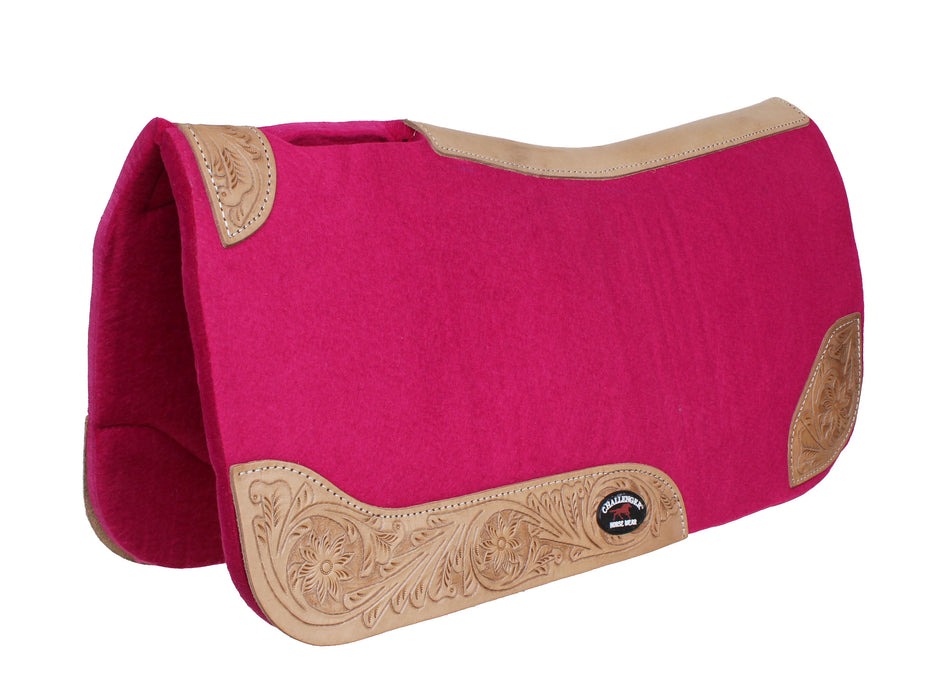 Western Saddle Pad 32x30 Contoured Wool Felt (Brown) Saddle