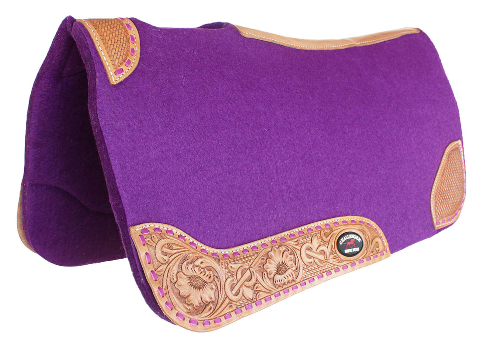 30"x 30" Horse SADDLE PAD Western Contoured Wool Felt Moisture Wicking 39RT