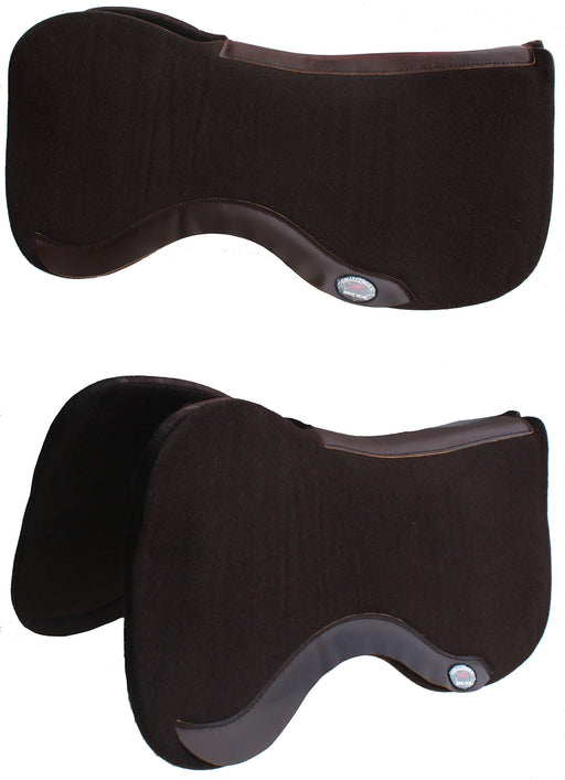 Horse SADDLE PAD Western Contoured Wool Felt Moisture Wicking Black 39RT16