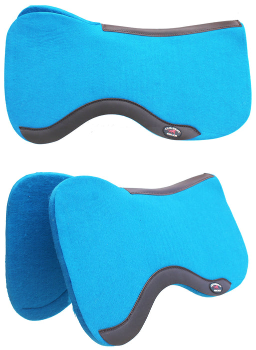 Horse SADDLE PAD Western Contoured Wool Felt Moisture Wicking Black 39RT16