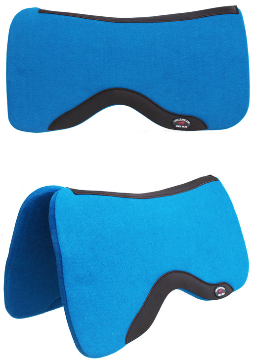 Horse SADDLE PAD Western Contoured Wool Felt Moisture Wicking Black 39RT