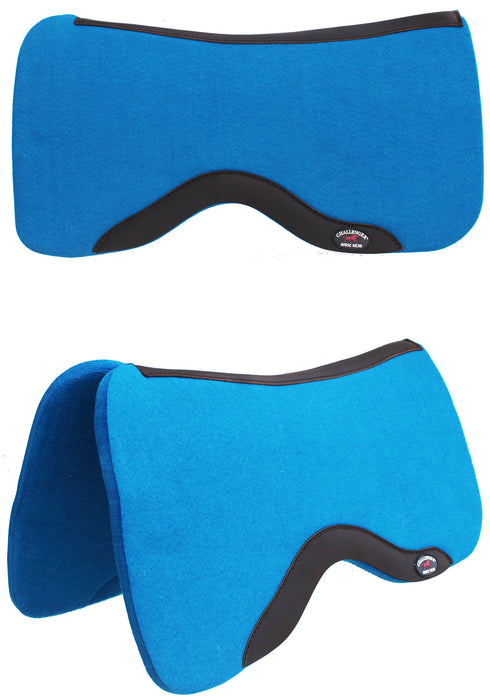 Horse SADDLE PAD Western Contoured Wool Felt Moisture Wicking Black 39RT