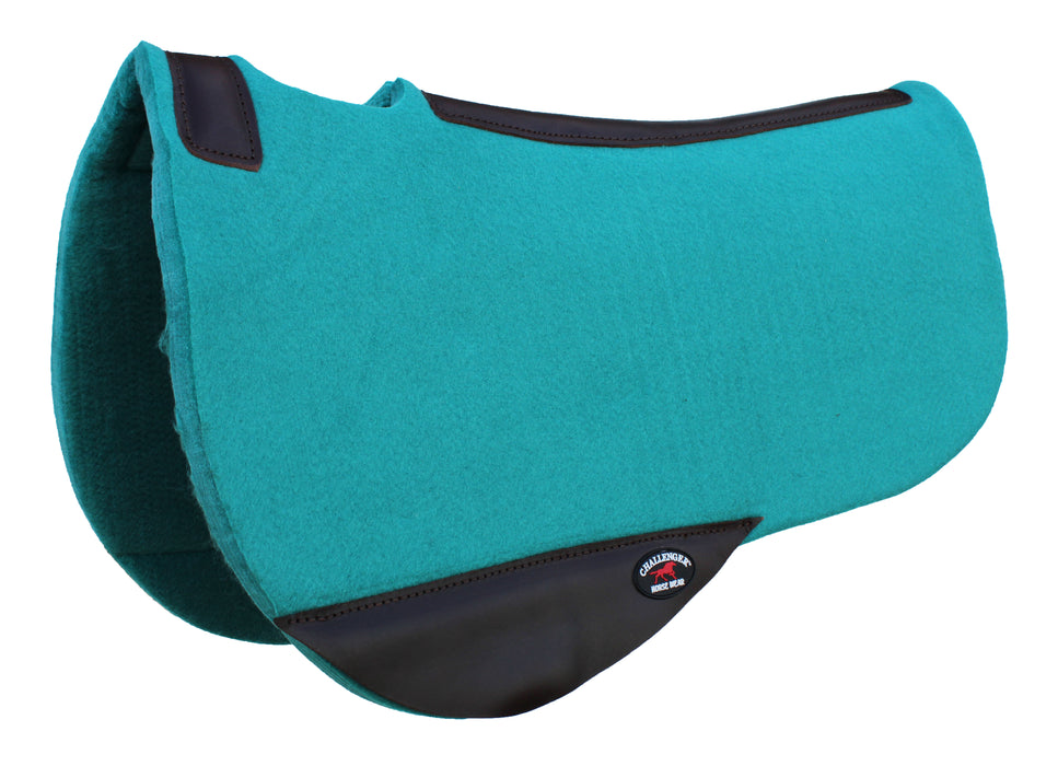 Horse Western Close Contact Contoured Wool Felt Saddle Pad Teal 39RT19