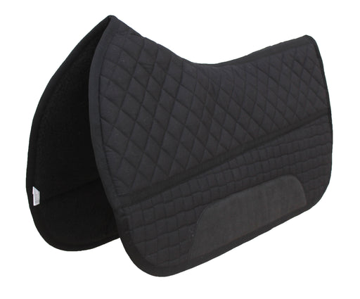 Challenger Quilted Western Saddle Pad with Fleece Underside – 26” Spine x 16” Drop – Shock-Absorbing, Contoured Fit, Durable Square Pad for Western Saddles