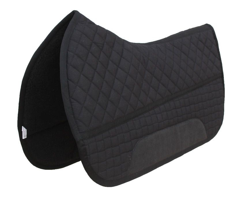Challenger Quilted Western Saddle Pad with Fleece Underside – 26” Spine x 16” Drop – Shock-Absorbing, Contoured Fit, Durable Square Pad for Western Saddles