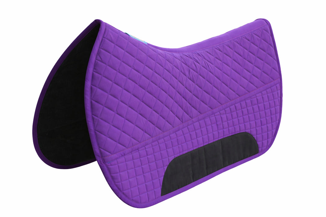 Challenger Quilted Western Saddle Pad with Fleece Underside – 26” Spine x 16” Drop – Shock-Absorbing, Contoured Fit, Durable Square Pad for Western Saddles