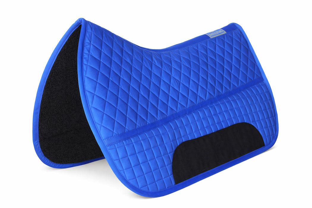 Challenger Quilted Western Saddle Pad with Fleece Underside – 26” Spine x 16” Drop – Shock-Absorbing, Contoured Fit, Durable Square Pad for Western Saddles