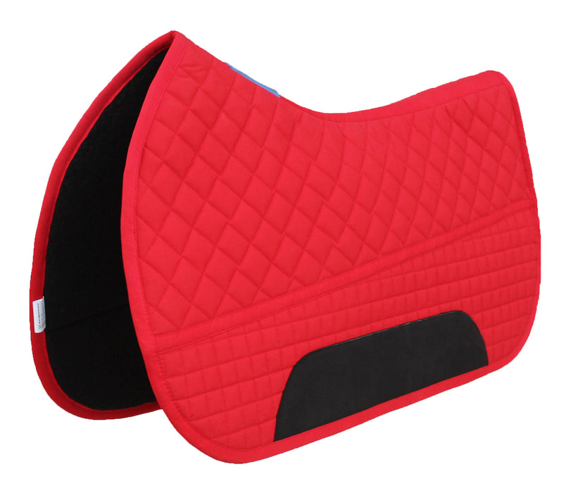 Challenger Quilted Western Saddle Pad with Fleece Underside – 26” Spine x 16” Drop – Shock-Absorbing, Contoured Fit, Durable Square Pad for Western Saddles