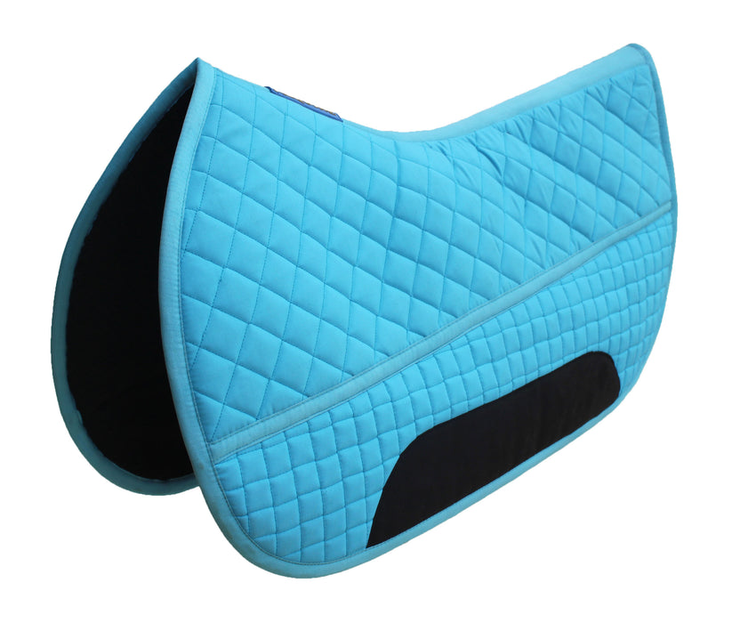Challenger Quilted Western Saddle Pad with Fleece Underside – 26” Spine x 16” Drop – Shock-Absorbing, Contoured Fit, Durable Square Pad for Western Saddles