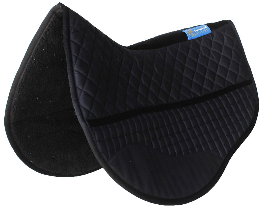 Horse Western Quilted Fleece Lined Contoured Barrel Saddle Pad Black 39TS11