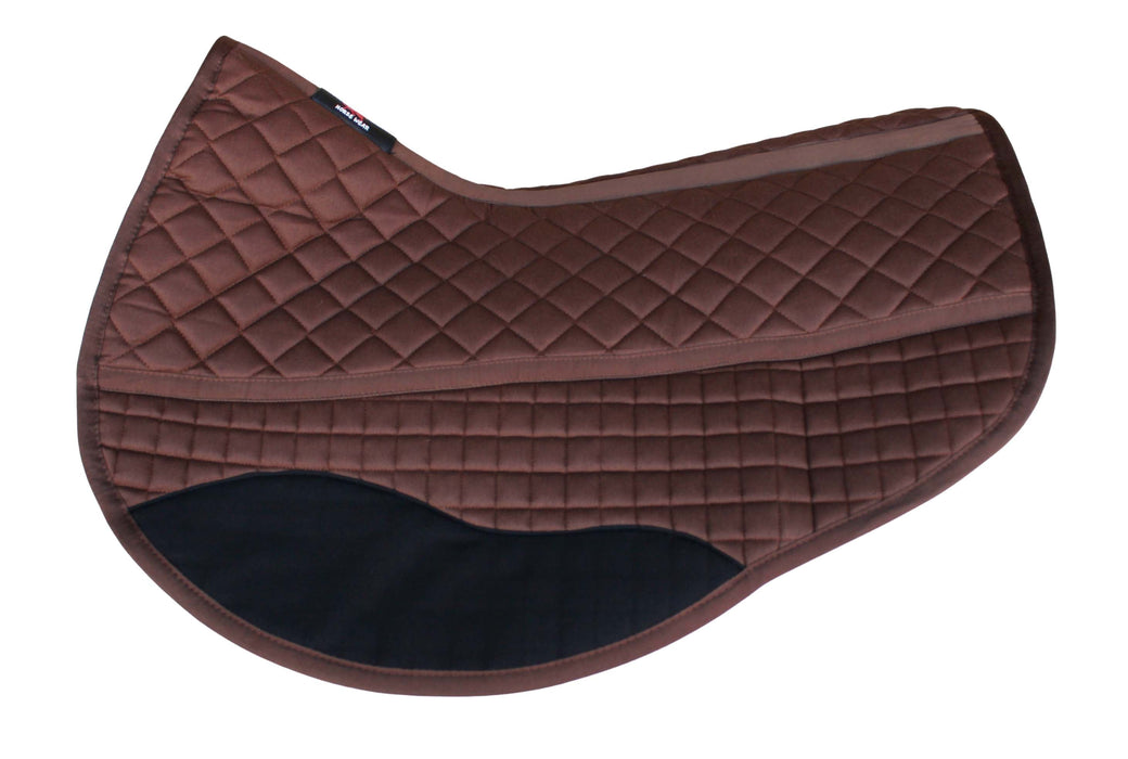 Challenger Quilted Western Barrel Saddle Pad with Fleece Underside – 26” Spine x 17” Drop – Contoured Shock Absorbing Training Pad