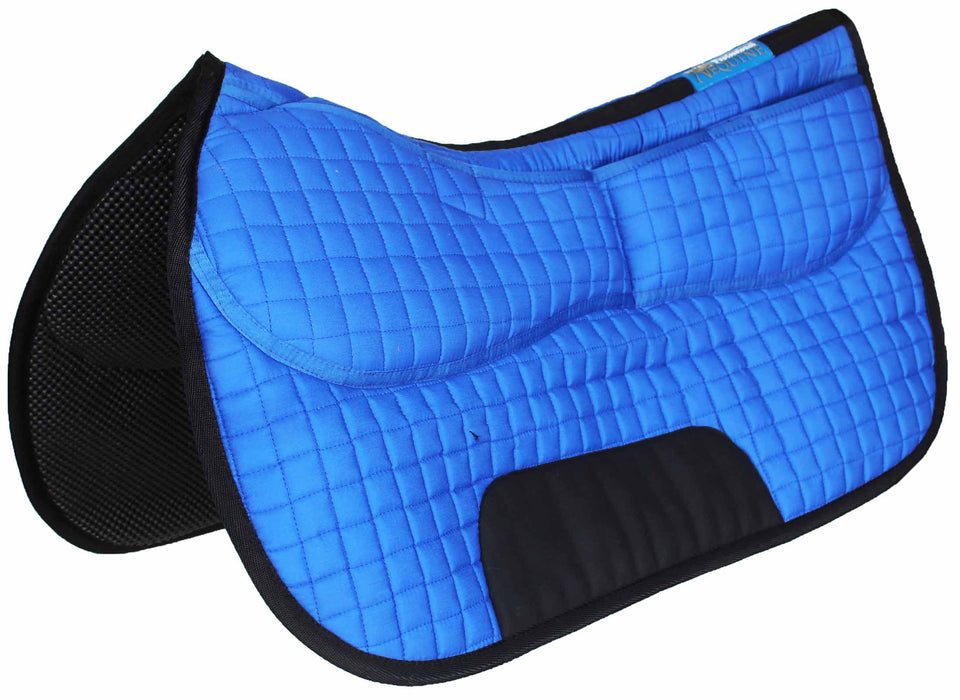 26" x 16" Western Quilted Neoprene Saddle Pad w/ Foam Inserts Blue 39TS12RB