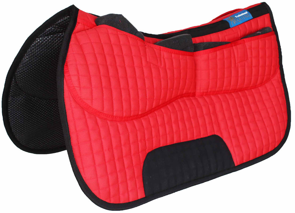 26" x 16" Western Quilted Neoprene Saddle Pad w/ Foam Inserts Red 39TS12RD