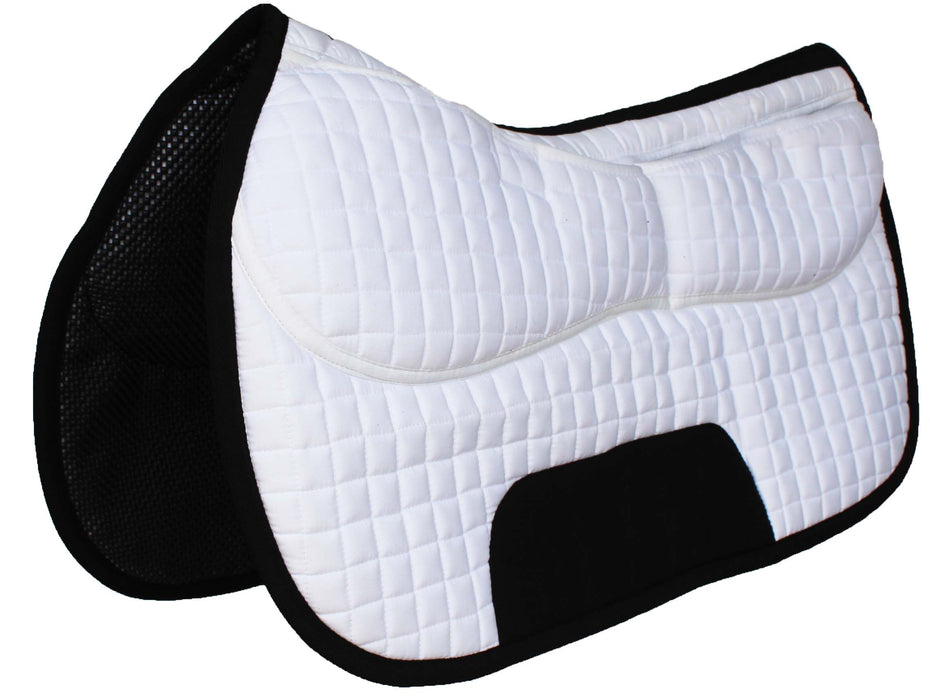 26" x 16" Western Quilted Neoprene Saddle Pad w/ Foam Inserts White 39TS12WH