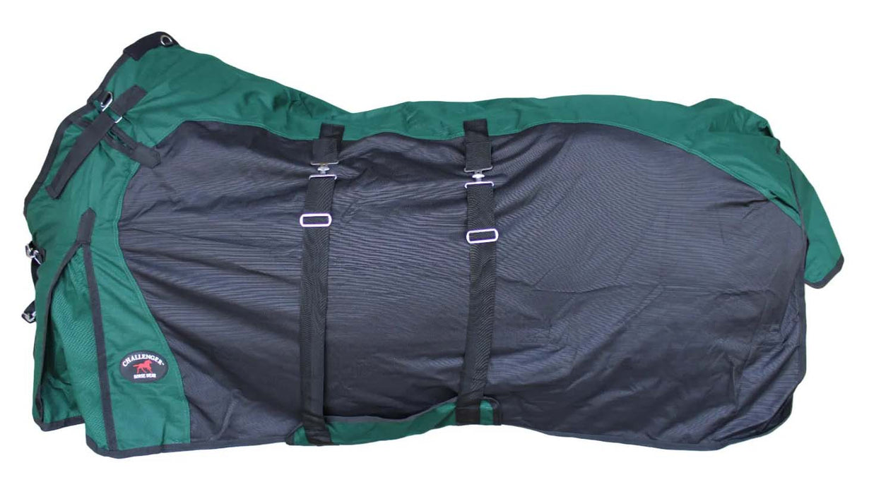Horse 1200D Turnout Sheet Waterproof, Breathable, Light-Weight Rain Blanket with Bellyband, Ripstop Outer Shell