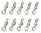 3/4" x 4-3/8" Nickel Plated Iron Heavy Duty Swivel Panic Snaps 40315