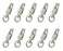 3/4" x 4-3/8" Nickel Plated Iron Heavy Duty Swivel Panic Snaps 40321