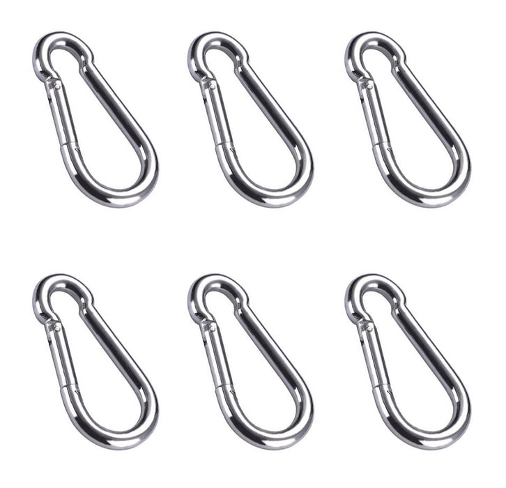 3/8" x 4" Zinc-Plated Spring Loaded Snap Hook Caribener Clips for Keychain, Backpack, Outdoors 40333