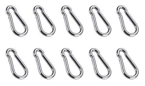 3/8" x 3-1/2" Zinc-Plated Spring Loaded Snap Hook Caribener Clips for Keychain, Backpack, Outdoors 40334