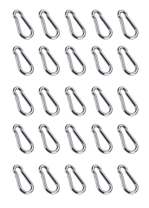 3/8" x 3-1/2" Zinc-Plated Spring Loaded Snap Hook Caribener Clips for Keychain, Backpack, Outdoors 40334