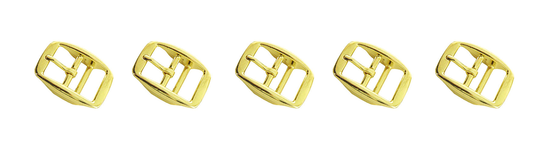 Lot of (5) 1” Heavy-Duty Die Cast Solid Brass Coated Multipurpose Buckles 40339