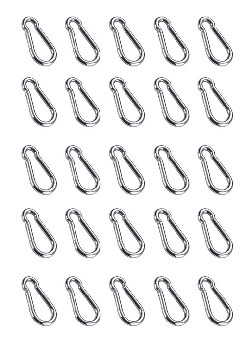 1/4" x 2-3/8" Zinc-Plated Spring Loaded Snap Hook Caribener Clips for Keychain, Backpack, Outdoors 40340