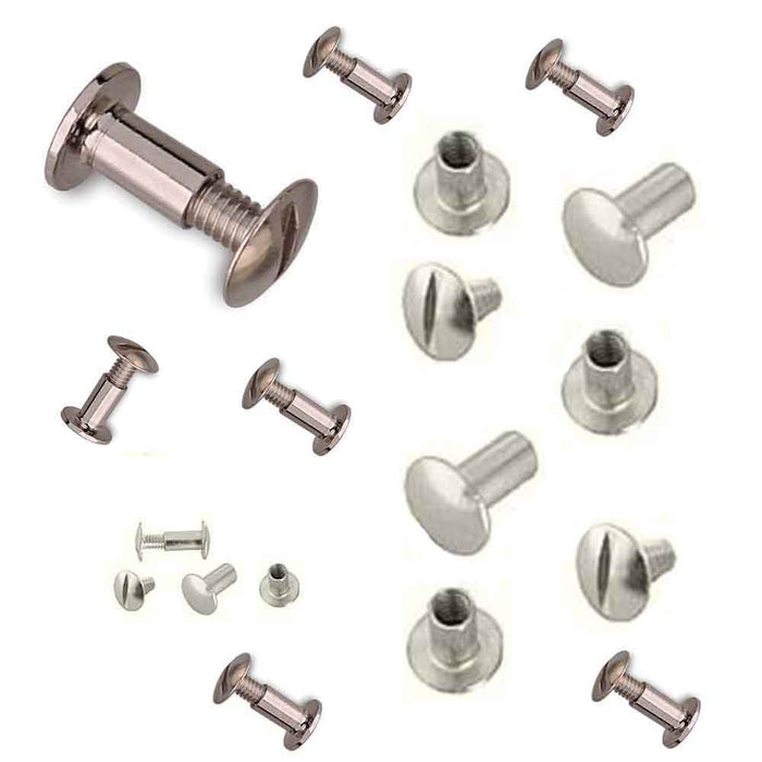 Horse Saddle Hardware 1/4" PACK 10 NP BP AL CHICAGO SCREWS POSTS BELT 40363C10