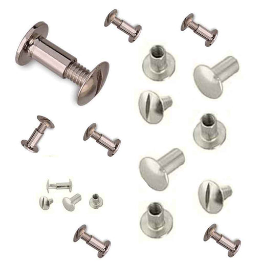 Horse Saddle Hardware 3/8" PACK 100 NP BP AL CHICAGO SCREWS POSTS BELT 40363A100
