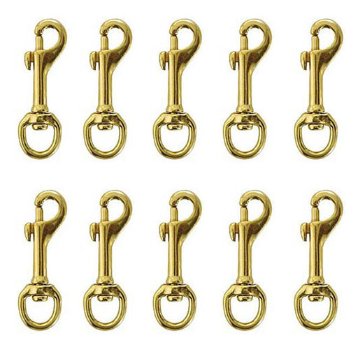 3/8" x 3" Solid Brass Heavy Duty Swivel Round Eye Bolt Snaps 40364