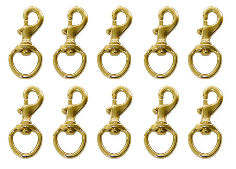 1" x 3-1/2" Solid Brass Heavy Duty Swivel Round Eye Bolt Snaps 40381