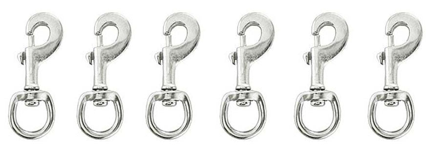 3/4" x 3-3/8" Nickel Plated Heavy Duty Swivel Round Eye Bolt Snaps 40384