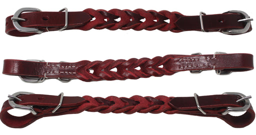 Horse Western Braided Leather Curb Strap Brass 403RT02