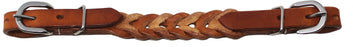 Horse Western Braided Leather Curb Strap Brass 403RT02